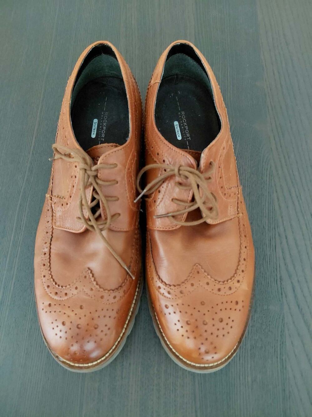 Rockport Walkability Brown True Tech Lace Up Mens Wide Shoes Size US 10.5 UK 10